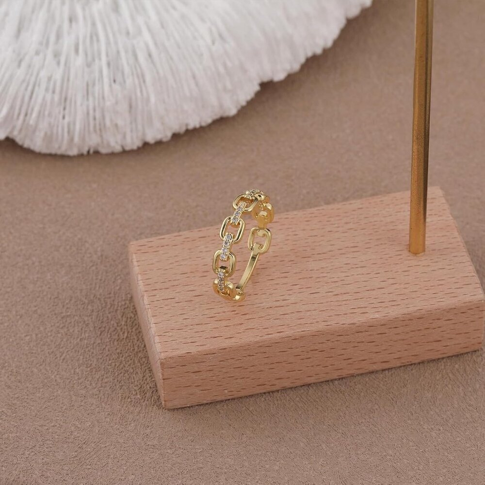 Women Rings Set Gold Plated Dainty Stacking Cubic Zirconia Comfort Fit Size 6-10 - Picture 5 of 7